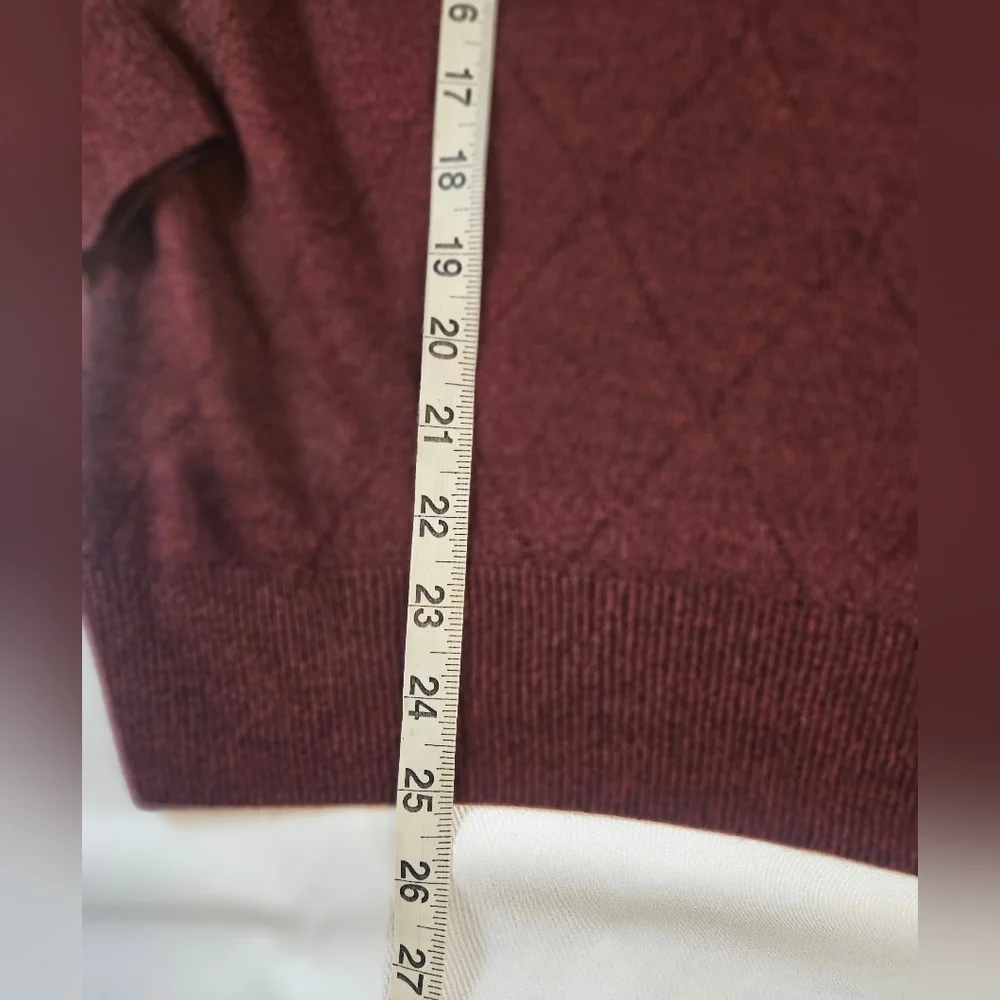 David Taylor Mens Dark Red Long Sleeve Pullover V-neck Sweater Size Small